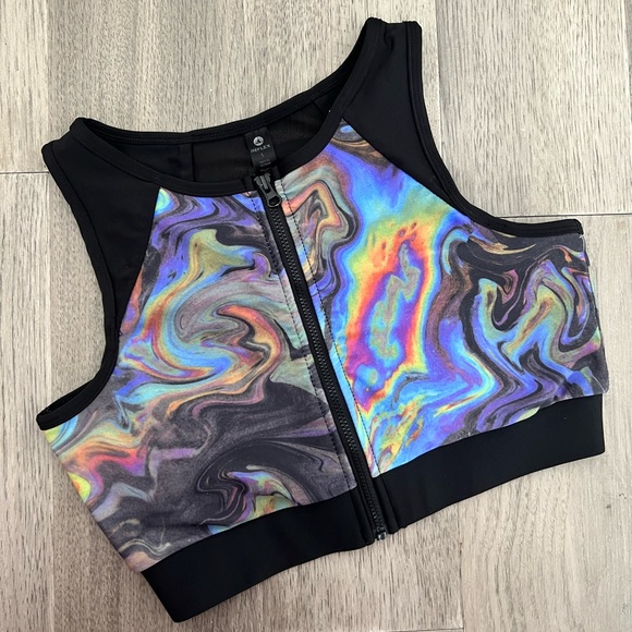 Oil spill effect sports bra - Picture 1 of 3